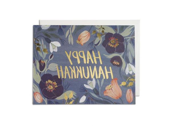 Happy Hanukkah Flowers Note Card