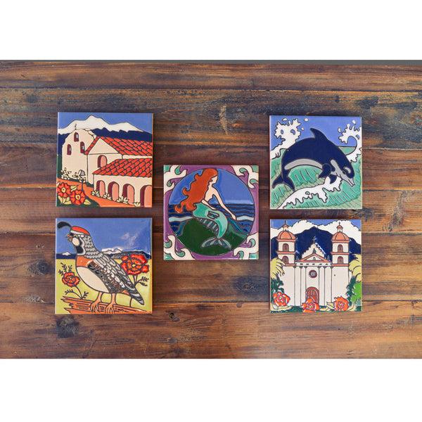 Santa Barbara Mission Tile Trivet Coasters & Trivets - Pacific Blue Tile, The Santa Barbara Company - 2